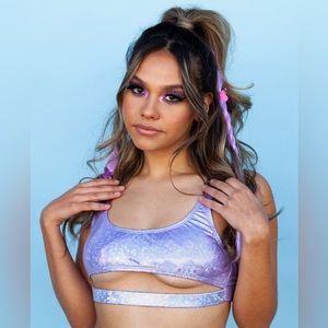 iHeartRaves Silver Rave Bra Top